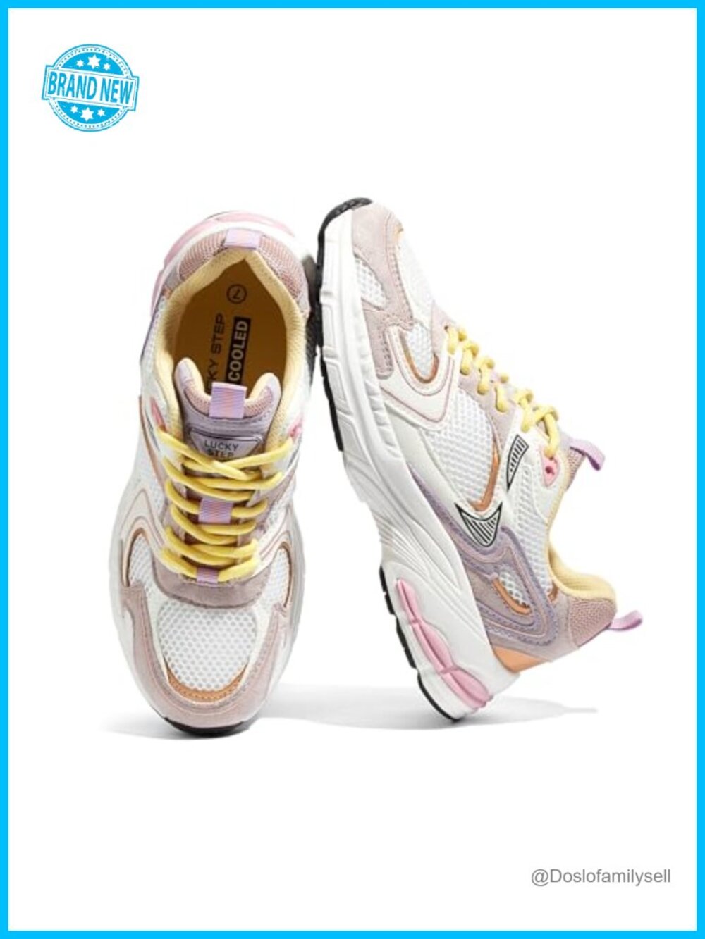 Women's Chunky Platform Mesh Sneakers Lace-Up Athletic Shoes